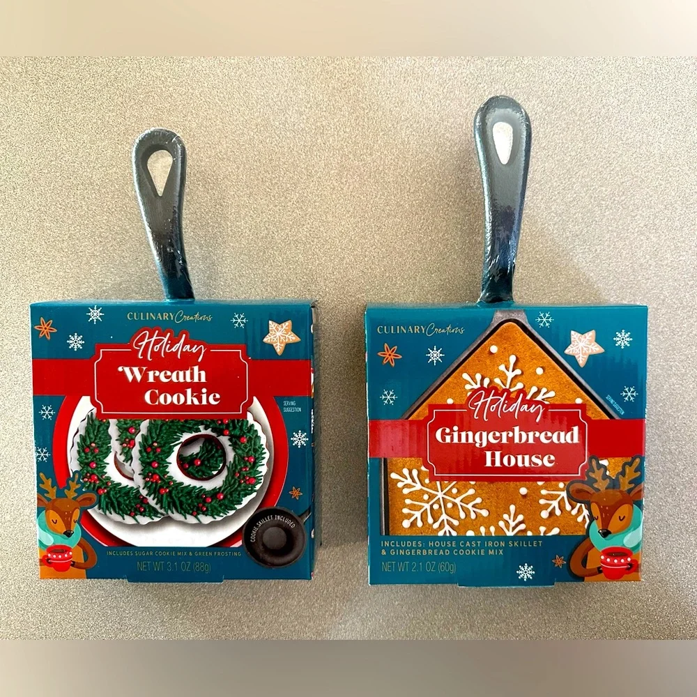 Bundle of 2 Cast Iron Cookie Skillet sets - NIP